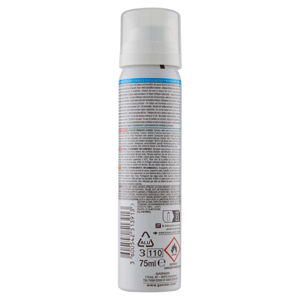 Garnier Ambre Solaire Super Uv Over Make-up Spray 50+ 75 ml